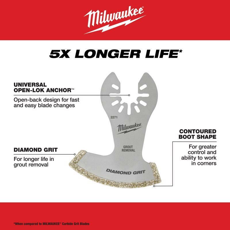 Milwaukee Diamond Grit Open Lok Grout Removal Blade 1 Pk Wesson Hardware 2442