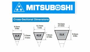 Mitsuboshi Super KB 4LK660 V-Belt 0.5 in. W X 66 in. L For Riding Mowers - Image 3