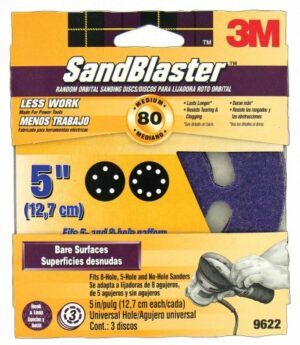 3M 9622 SandBlaster 5-Inch 80 Grit Sanding Disc