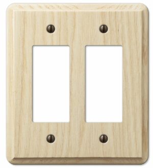 Amerelle Contemporary Unfinished Beige 2 gang Wood Decorator Wall Plate 401RR