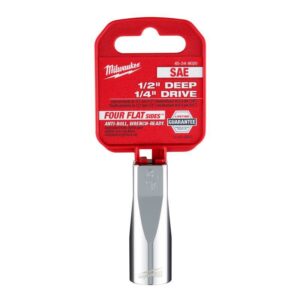 Milwaukee 1/2 in. X 1/4 in. drive SAE 6 Point Standard Deep Socket