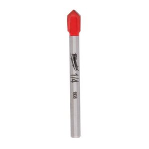 Milwaukee 1/4 in. X 2.25 in. L Carbide Tipped Glass/Tile Drill Bit Round Shank