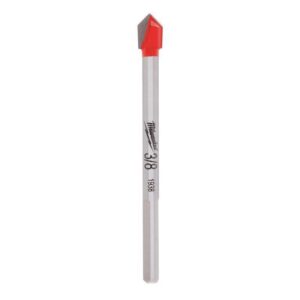 Milwaukee 3/8 in. X 3.75 in. L Carbide Tipped Glass/Tile Drill Bit 3-Flat Shank