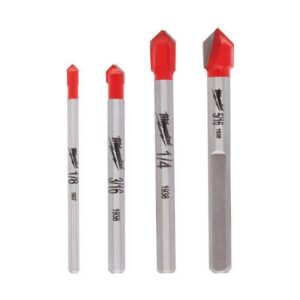 Milwaukee 5.25 in. L Carbide Tipped Glass and Tile Bit Set 3-Flat Shank