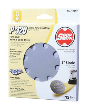 Shopsmith 5 in. Aluminum Oxide Hook and Loop Sanding Disc 320 Grit Extra Fine