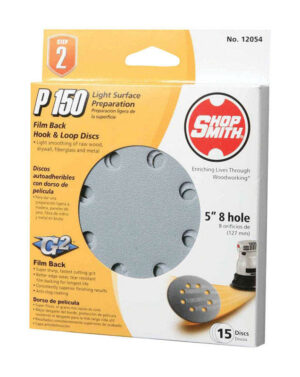 Shopsmith 5 in. Aluminum Oxide Hook and Loop Sanding Disc 150 Grit Fine