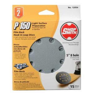 Shopsmith 5 in. Aluminum Oxide Hook and Loop Sanding Disc 150 Grit Fine - Image 2