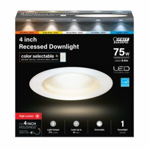 Feit Enhance Frost White 5.1 in W Aluminum LED Dimmable Recessed Downlight 8.6 W - Image 7