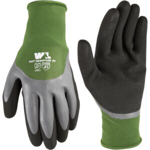 Wells Lamont Men's Indoor/Outdoor Latex Palm Dipped Gloves Gray/Green L - Image 2