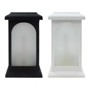 Alpine Plastic Black/White LED Candle Lantern (Case of 4)