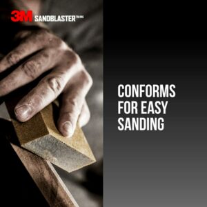 3M Sandblaster 4-1/2 in. L X 2-1/2 in. W X 1 in. 180 Grit Fine Dual Angle Sanding Sponge - Image 7