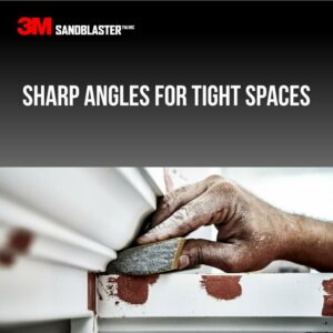 3M Sandblaster 4-1/2 in. L X 2-1/2 in. W X 1 in. 180 Grit Fine Dual Angle Sanding Sponge - Image 5