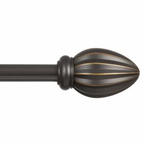 Kenney Fast Fit Oil Rubbed Bronze Bailey Curtain Rod 66 in. L X 120 in. L