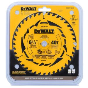 DeWalt 6-1/2 in. D X 5/8 in. Tungsten Carbide Tipped Circular Saw Blade 40 teeth