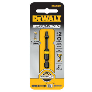 DeWalt FlexTorq Square #2 X 2 in. L Impact Power Bit Steel