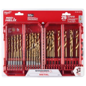 Milwaukee Shockwave Titanium Red Helix Drill Bit Set Hex Shank