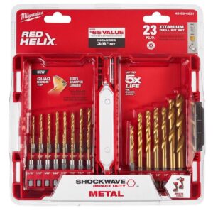 Milwaukee Shockwave Titanium Red Helix Drill Bit Set Hex Shank