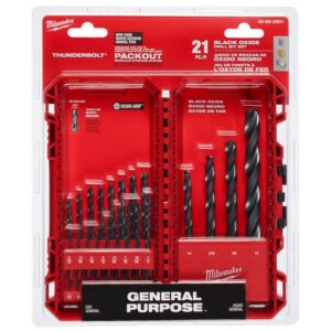 Milwaukee Thunderbolt Black Oxide Drill Bit Set 3-Flat Shank