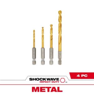 Milwaukee Shockwave 3/8 in. Titanium Red Helix Impact Drill Bit Set Hex Shank