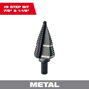 Milwaukee #9 X 6 in. L Step Drill Bit 3-Flat Shank