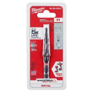 Milwaukee Shockwave #1 X 3.75 in. L High Speed Steel Impact Step Drill Bit Quick-Change Hex Shank