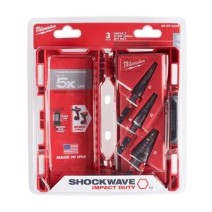 Milwaukee Shockwave High Speed Steel Impact Duty Step Drill Bit Set Quick-Change Hex Shank