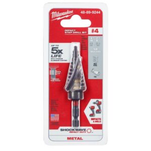 Milwaukee Shockwave 3/16 to 7/8 in. High Speed Steel Impact Step Drill Bit Quick-Change Hex Shank