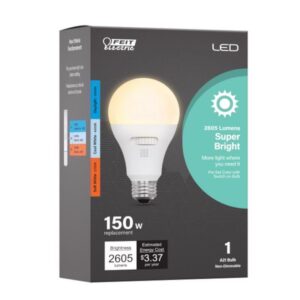 Feit A21 E26 (Medium) Smart-Enabled LED Bulb Adjustable White 150 Watt Equivalence