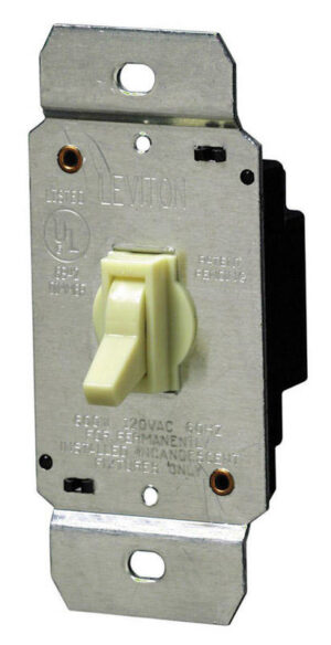 Leviton Ivory 600 W Toggle Dimmer Switch C23-06641-00I