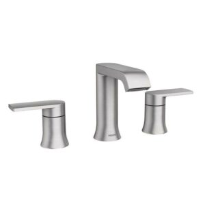 Moen Genta Brushed Nickel Contemporary Two-Handle Bathroom Sink Faucet