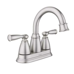 Moen Banbury Brushed Nickel Traditional Centerset Bathroom Sink Faucet