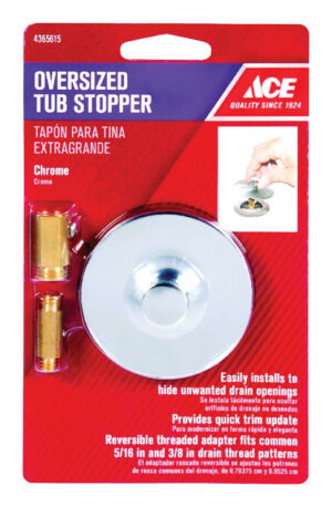 Plumb Pak Multi-Size in. Chrome Brass Tub Stopper