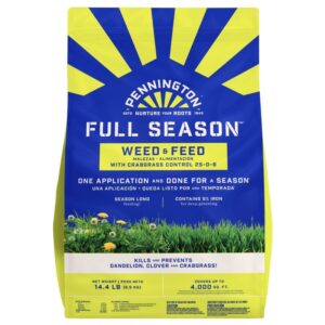 Pennington Full Season Weed & Feed Lawn Fertilizer For Multiple Grass Types