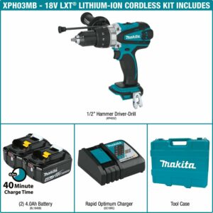 Makita XPH03MB 18V LXT® Lithium-Ion Cordless 1/2" Hammer Driver-Drill Kit (4.0Ah) - Image 3