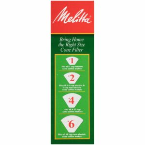 Melitta 6 cups White Cone Coffee Filter 100 pk - Image 2