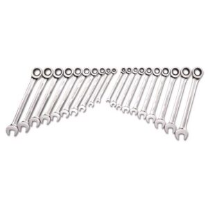 GEARWRENCH 12 Point Metric and SAE Ratcheting Combination Wrench Set 20.4 in. L