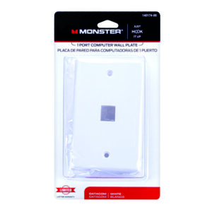 Monster Just Hook It Up White 1 gang Plastic Keystone Wall Plate