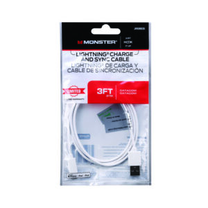 Monster Just Hook It Up Lightning to USB Charge and Sync Cable 3 ft. White