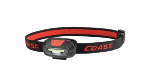 Coast� FL13 255 Lumen Dual Color (White & Red) LED Headlamp, Batteries & Hard Hat Clips Included, Red