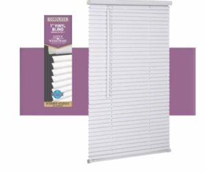 Living Accents Vinyl 1 in. Mini-Blinds 34 in. W X 72 in. H White Cordless