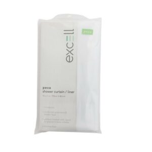 Excell 70 in. H X 71 in. W White Solid Shower Curtain Liner PEVA