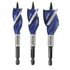 Irwin Speedbor Steel Wood Boring Bit Set Quick-Change Hex Shank 3 pc