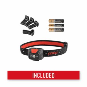 Coast� FL19 365 Lumen Dual Color (White & Red) LED Headlamp, Batteries & Hard Hat Clips Included, Black - Image 5