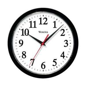 Westclox 10 in. L X 10 in. W Indoor Classic Analog Wall Clock Plastic Black/White