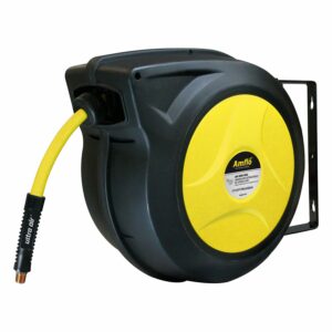 Amflo 588HR-RET 3/8" x 50' Enclosed Hyrbrid Hose Reel, Yellow